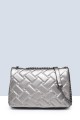 Synthetic Crossbody Bag 28262-BV : Color:Silver