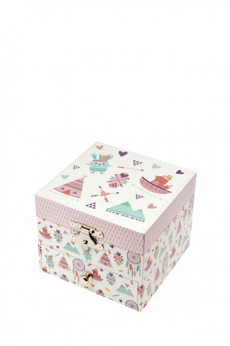 S20802 Photoluminescent Musical Cube Box Indians - Glow in dark - Trousselier