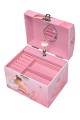 S90974 Photoluminescent Large Jewelry Box With Music Ballerina - Vanity Case -Pink- Glow in Dark