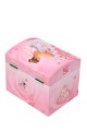 S90974 Photoluminescent Large Jewelry Box With Music Ballerina - Vanity Case -Pink- Glow in Dark