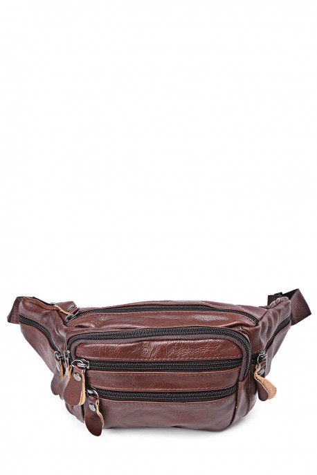 KJ28102 Banane en cuir de vachette : couleur:Marron (Brown)