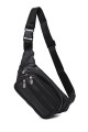 KJ87656 Split leather bum bag : colour:Black