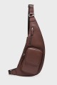 LEO - ZEVENTO Cross Body Bag cowhide leather - Choco : colour:Chocolat