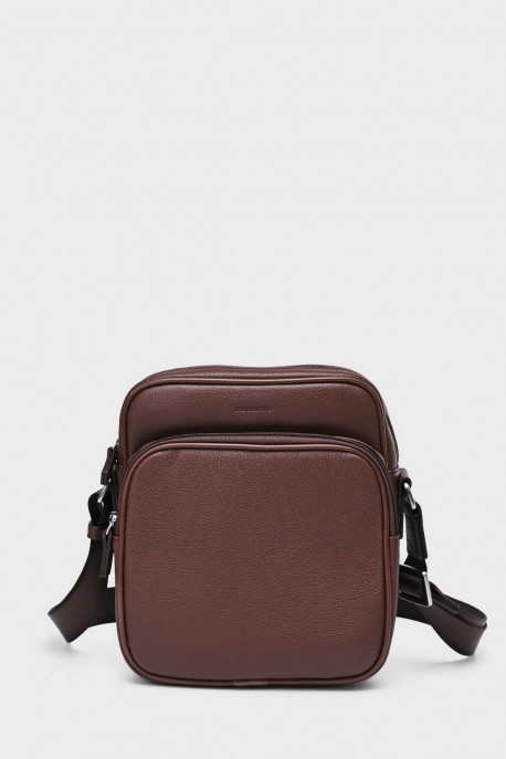 Vince - ZEVENTO Cowhide Leather Reporter Bag - Chocolat