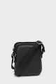 MATT - ZEVENTO Cowhide Leather Shoulder bag Pouch - Black : Color:Black