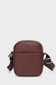 STEVE - ZEVENTO Cowhide Leather Shoulder bag Pouch - Choco : colour:Chocolat