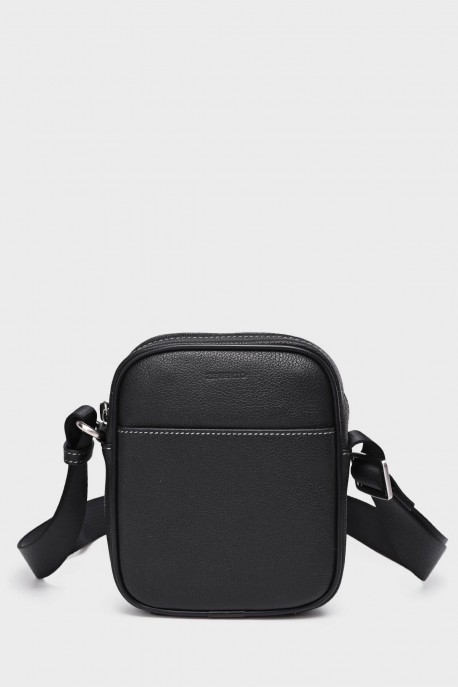 STEVE - ZEVENTO Sacoche Pochette en cuir de vachette - NOIR
