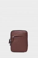 WILLY - ZEVENTO Sacoche Pochette en cuir de vachette - Chocolat