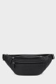 RICHY - ZEVENTO Cowhide Leather Bum Bag - Black