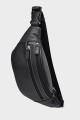 RICHY - ZEVENTO Cowhide Leather Bum Bag - Black