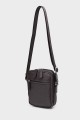 CHARLY - ZEVENTO Nylon canvas with Cowhide Leather Crossbody bag / Pouch - Choco