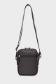 CHARLY - ZEVENTO Sacoche Pochette en toile de nylon garni cuir de vachette - Choco