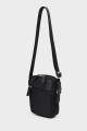 CHARLY - ZEVENTO Sacoche Pochette en toile de nylon garni cuir de vachette - Noir