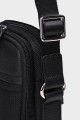 CHARLY - ZEVENTO Nylon canvas with Cowhide Leather Crossbody bag / Pouch - Black
