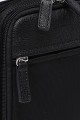 CHARLY - ZEVENTO Nylon canvas with Cowhide Leather Crossbody bag / Pouch - Black