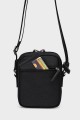 CHARLY - ZEVENTO Sacoche Pochette en toile de nylon garni cuir de vachette - Noir