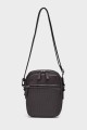 MACEO - ZEVENTO Nylon canvas with Cowhide Leather Crossbody bag / Pouch - Choco