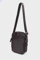 MACEO - ZEVENTO Nylon canvas with Cowhide Leather Crossbody bag / Pouch - Choco