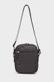 MACEO - ZEVENTO Sacoche Pochette en toile de nylon garni cuir de vachette - Choco