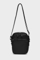 MACEO - ZEVENTO Nylon canvas with Cowhide Leather Crossbody bag / Pouch - Black : colour:Black