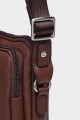 MATT - ZEVENTO Cowhide Leather Reporter Bag - Chocolat