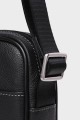 STEVE - ZEVENTO Sacoche Pochette en cuir de vachette - NOIR