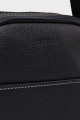 STEVE - ZEVENTO Sacoche Pochette en cuir de vachette - NOIR