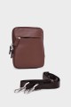 WILLY - ZEVENTO Sacoche Pochette en cuir de vachette - Chocolat