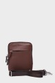 WILLY - ZEVENTO Sacoche Pochette en cuir de vachette - Chocolat