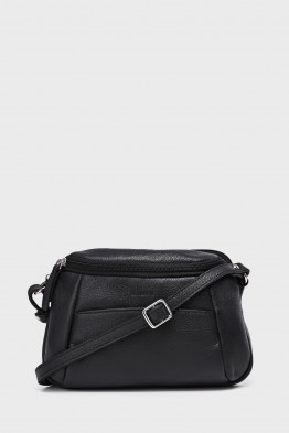 OFELIA - ZEVENTO Shoulder bag cowhide leather - Black