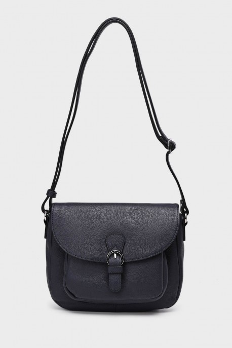 KARLA - ZEVENTO Shoulder bag cowhide leather - Navy