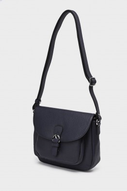 KARLA - ZEVENTO Shoulder bag cowhide leather - Navy