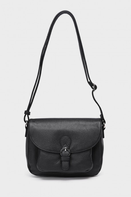 KARLA - ZEVENTO Shoulder bag cowhide leather - Black