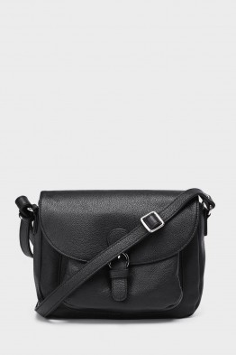 KARLA - ZEVENTO Sac bandoulière en cuir de vachette - Noir