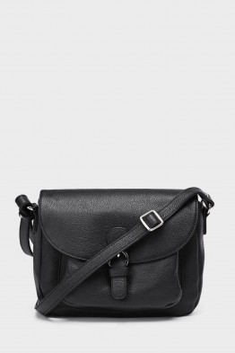 KARLA - ZEVENTO Shoulder bag cowhide leather - Black