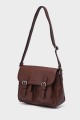 NOEMIA - ZEVENTO Sac bandoulière en cuir de vachette - Choco