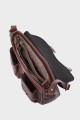 NOEMIA - ZEVENTO Sac bandoulière en cuir de vachette - Choco