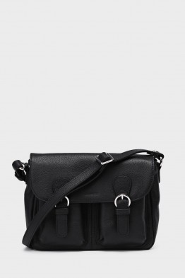 NOEMIA - ZEVENTO Shoulder bag cowhide leather - Black