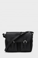 NOEMIA - ZEVENTO Sac bandoulière en cuir de vachette - Noir