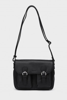 NOEMIA - ZEVENTO Shoulder bag cowhide leather - Black