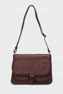 JESSY - ZEVENTO Sac bandoulière en cuir de vachette - Choco