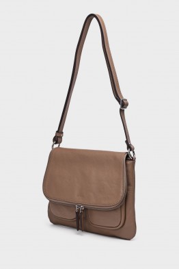 JESSY - ZEVENTO Sac bandoulière en cuir de vachette - Ecorce