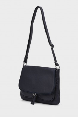JESSY - ZEVENTO Sac bandoulière en cuir de vachette - Marine