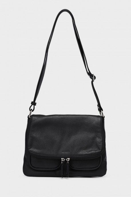 JESSY - ZEVENTO Shoulder bag cowhide leather - Black