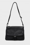 JESSY - ZEVENTO Shoulder bag cowhide leather - Black