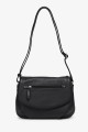 AMYLIA - ZEVENTO Sac bandoulière en cuir de vachette - Noir