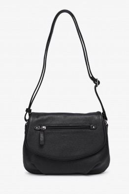 AMYLIA - ZEVENTO Sac bandoulière en cuir de vachette - Noir