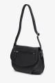 AMYLIA - ZEVENTO Sac bandoulière en cuir de vachette - Noir