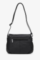 AMYLIA - ZEVENTO Sac bandoulière en cuir de vachette - Noir
