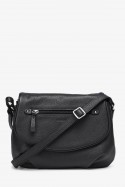 AMYLIA - ZEVENTO Sac bandoulière en cuir de vachette - Noir
